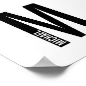 Moderne persoonlijke badmonogram en naam poster (Hoek)