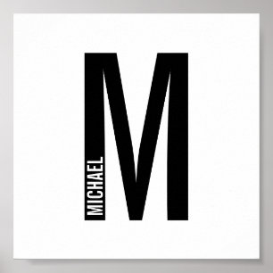 Moderne persoonlijke badmonogram en naam poster