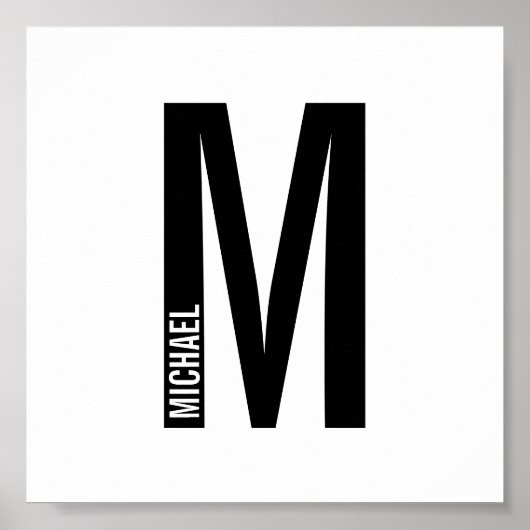 Moderne persoonlijke badmonogram en naam poster (Voorkant)