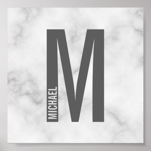 Moderne persoonlijke badmonogram en naam poster (Voorkant)