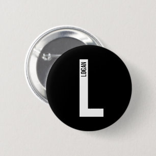 Moderne persoonlijke badmonogram en naam ronde button 5,7 cm
