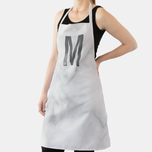 Moderne persoonlijke badmonogram en naam schort (Insitu)