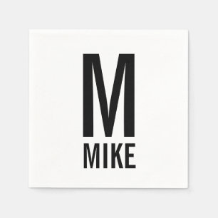 Moderne persoonlijke badmonogram en naam servet