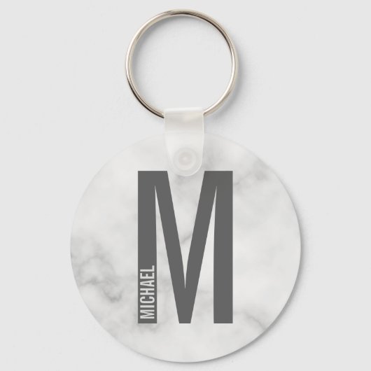 Moderne persoonlijke badmonogram en naam sleutelhanger (Voorkant)