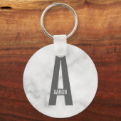 Moderne persoonlijke badmonogram en naam sleutelhanger (Voorkant)