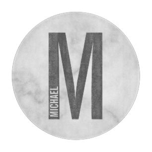 Moderne persoonlijke badmonogram en naam snijplank