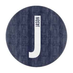 Moderne persoonlijke badmonogram en naam snijplank