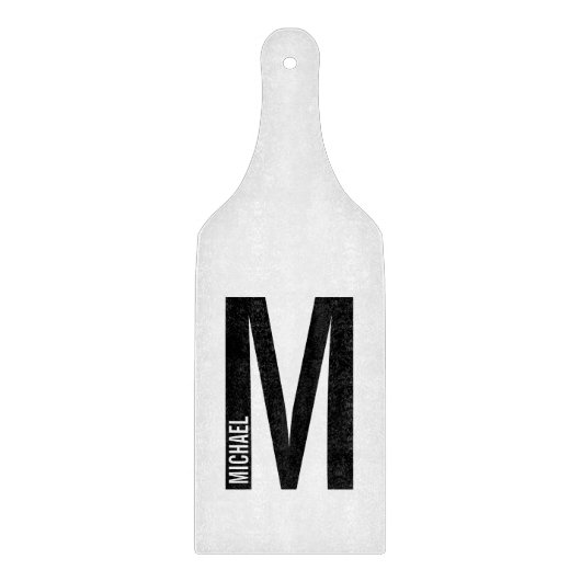 Moderne persoonlijke badmonogram en naam snijplank (Voorkant)