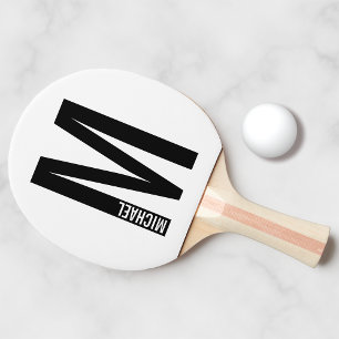 Moderne persoonlijke badmonogram en naam tafeltennisbatje