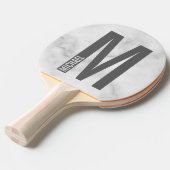 Moderne persoonlijke badmonogram en naam tafeltennisbatje (Voorkant Gekanteld)