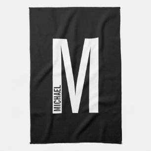 Moderne persoonlijke badmonogram en naam theedoek