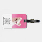 Moderne persoonlijke dubbelfoto-schaalbare QR-code Bagagelabel (Achterkant horizontaal)