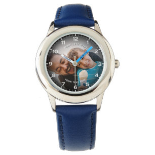 Moderne Persoonlijke Foto & Aangepaste Tekst Jonge Horloge