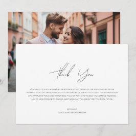 Moderne Persoonlijke Foto Platte Bedankkaart