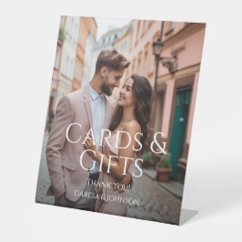 Moderne persoonlijke foto reclamebord met voetstuk