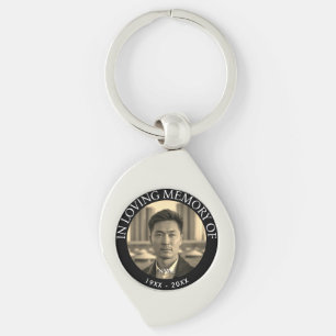 Moderne Persoonlijke Fotobegraafenis Herdenking Sleutelhanger