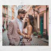 Moderne persoonlijke fotobruiloft bier etiket (Enkel label)