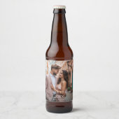 Moderne persoonlijke fotobruiloft bier etiket (Voorkant)