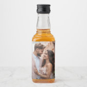 Moderne persoonlijke fotobruiloft likeurfles etiket (Voorkant)