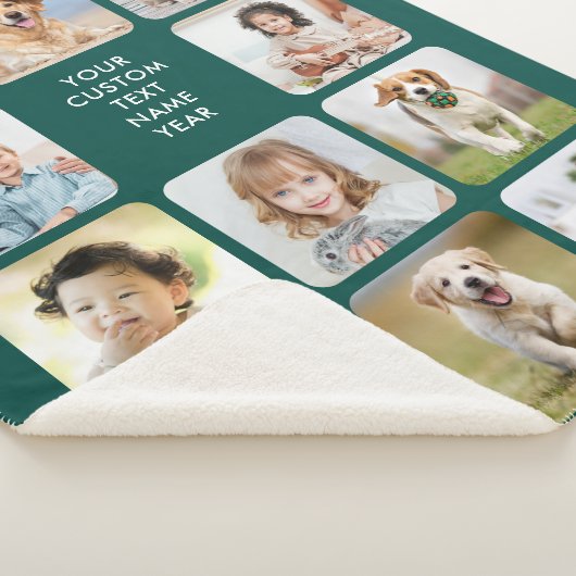 Moderne persoonlijke foto's 11 Collage Emerald Gre Sherpa Deken (3/4)
