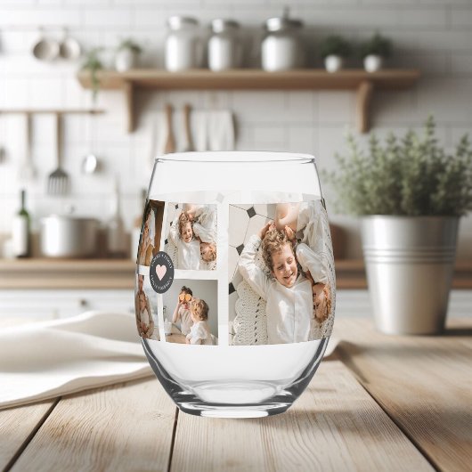 Moderne persoonlijke foto's van Collage Wijnglas Zonder Voet