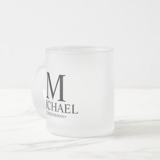 Moderne persoonlijke Groomsman Matglas Koffiemok (Voorkant links)