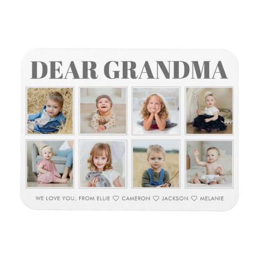 Moderne persoonlijke grootmoeder we houden van je  magneet (Horizontaal)