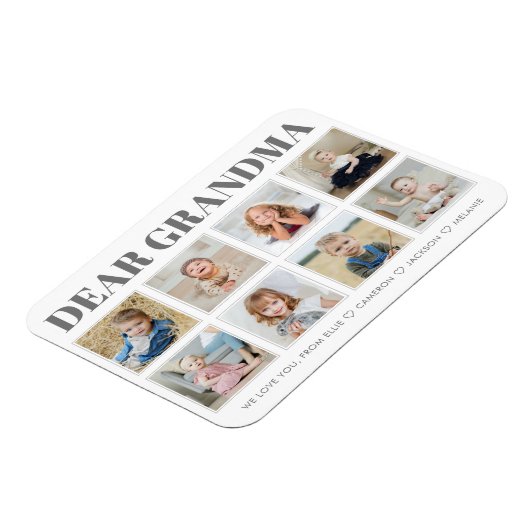 Moderne persoonlijke grootmoeder we houden van je  magneet (Linkerzijde)