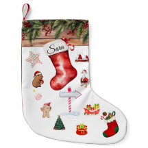 Moderne Persoonlijke Kerstmuts Rood & Wit