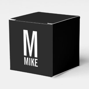 Moderne persoonlijke monogram en naam bedankdoosjes