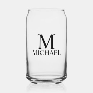 Moderne persoonlijke monogram en naam blikvorm glas