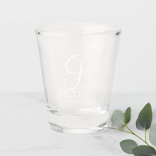 Moderne persoonlijke monogram en naam Bridesmaid Shot Glas