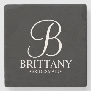 Moderne persoonlijke monogram en naam Bridesmaid Stenen Onderzetter