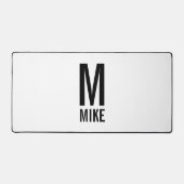 Moderne persoonlijke monogram en naam bureaumat (Voorkant)