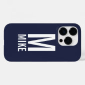 Moderne persoonlijke monogram en naam Case-Mate iPhone case (Achterkant (horizontaal))