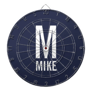 Moderne persoonlijke monogram en naam dartbord