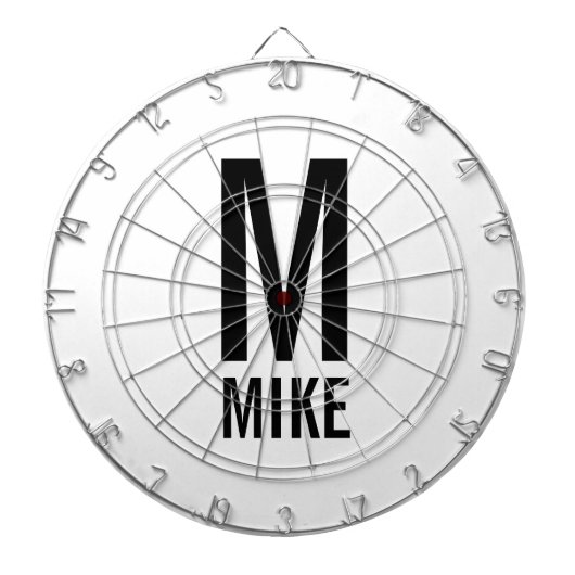 Moderne persoonlijke monogram en naam dartbord (Voorkant)