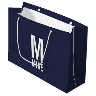Moderne persoonlijke monogram en naam groot cadeauzakje