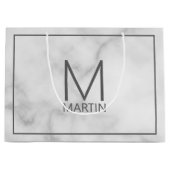 Moderne persoonlijke monogram en naam groot cadeauzakje (Voorkant)