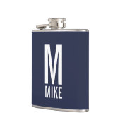 Moderne persoonlijke monogram en naam heupfles (Links)