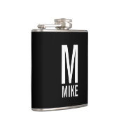 Moderne persoonlijke monogram en naam heupfles (Rechts)