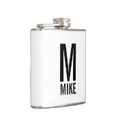 Moderne persoonlijke monogram en naam heupfles (Rechts)