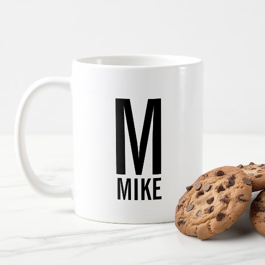 Moderne persoonlijke monogram en naam koffiemok