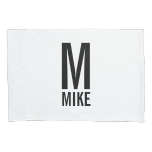 Moderne persoonlijke monogram en naam kussensloop