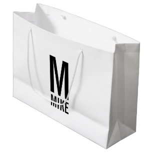 Moderne persoonlijke monogram en naam large cadeauzakje