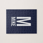 Moderne persoonlijke monogram en naam legpuzzel (Horizontaal)
