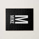 Moderne persoonlijke monogram en naam legpuzzel (Horizontaal)