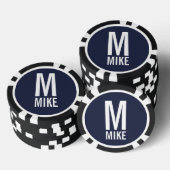 Moderne persoonlijke monogram en naam poker chips (Opstapeling)