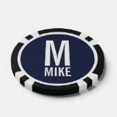 Moderne persoonlijke monogram en naam poker chips (Enkel)
