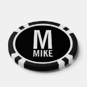 Moderne persoonlijke monogram en naam poker chips (Enkel)